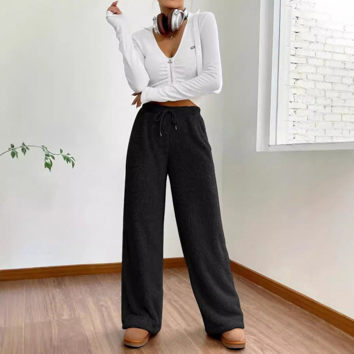 Damen Flauschige Relax-Hose im lässigen Schnitt Drune