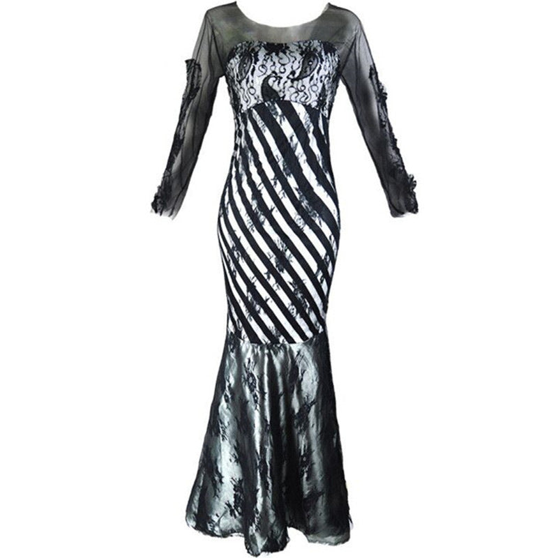 Damen Abendkleid mit eleganter Spitze und asymmetrischem Schnitt Drune