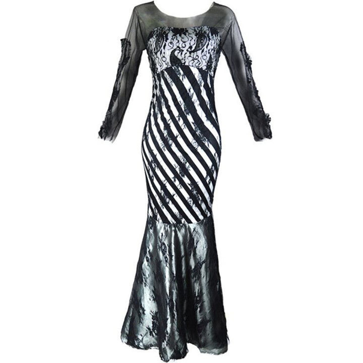 Damen Abendkleid mit eleganter Spitze und asymmetrischem Schnitt Drune