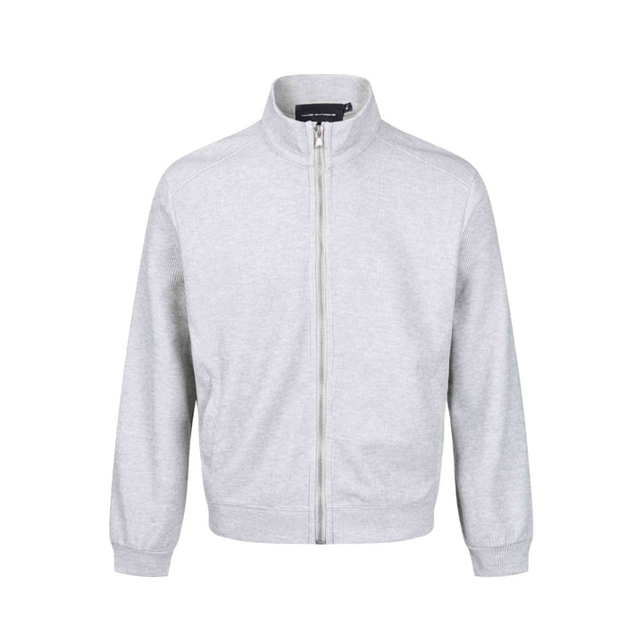 Herren Leichte Sweatjacke aus Baumwoll‑Mix mit Stehkragen, durchgehendem Reißverschluss und Eingrifftaschen Drune