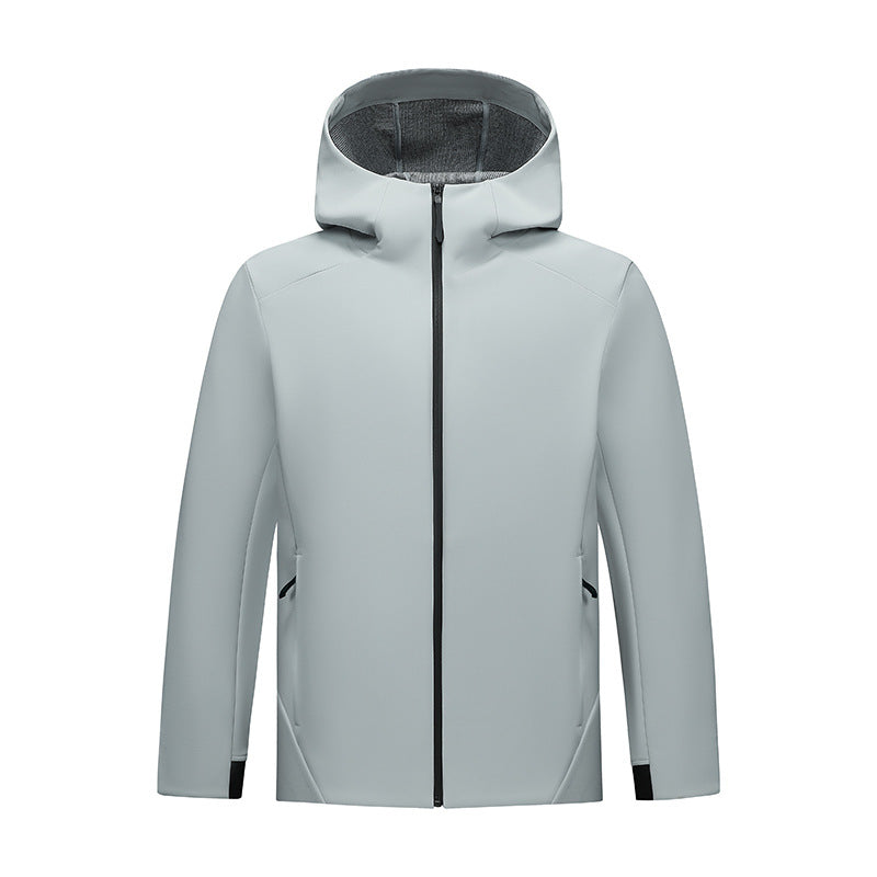 Damen Softshell-Jacke mit Kapuze, taillierte und winddichte Outdoorjacke Drune