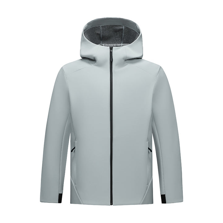Damen Softshell-Jacke mit Kapuze, taillierte und winddichte Outdoorjacke Drune