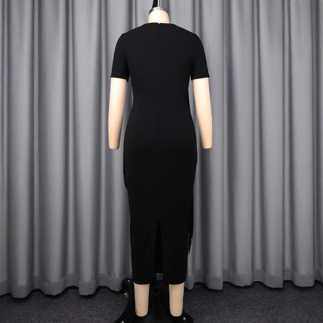 Damen Kleid mit Fransen-Detail Drune