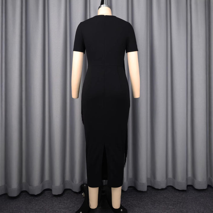 Damen Kleid mit Fransen-Detail Drune