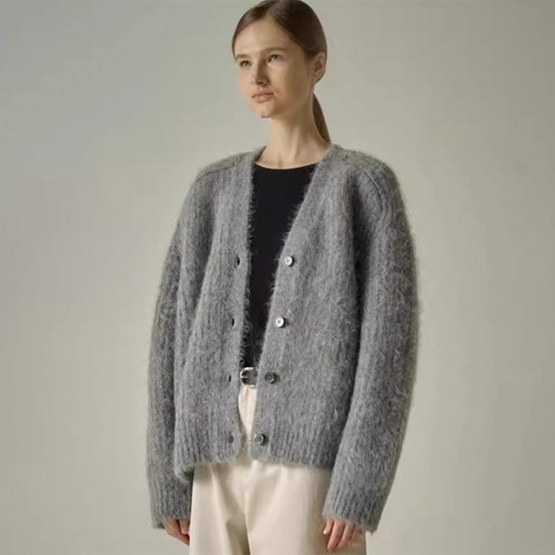 Damen Kuschelige Strickjacke Drune