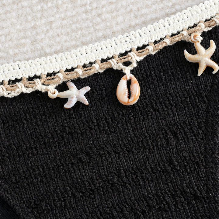 Damen Bikini-Set mit verspieltem Muscheldetail und elastischen Bändern Drune