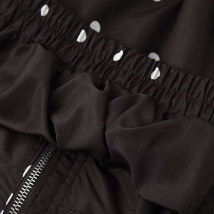 Damen Cropped-Übergangsjacke im Polka‑Dot-Design mit Stehkragen und elastischen Bündchen Drune