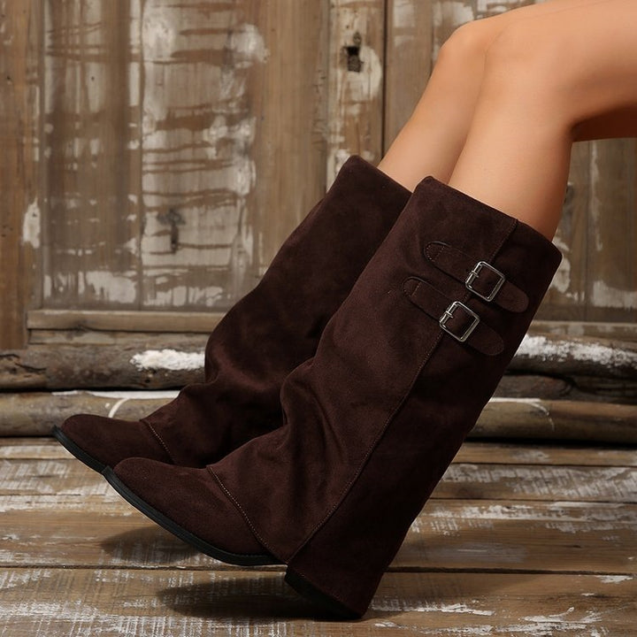 Damen Hochwertige Wedge-Stiefel Drune