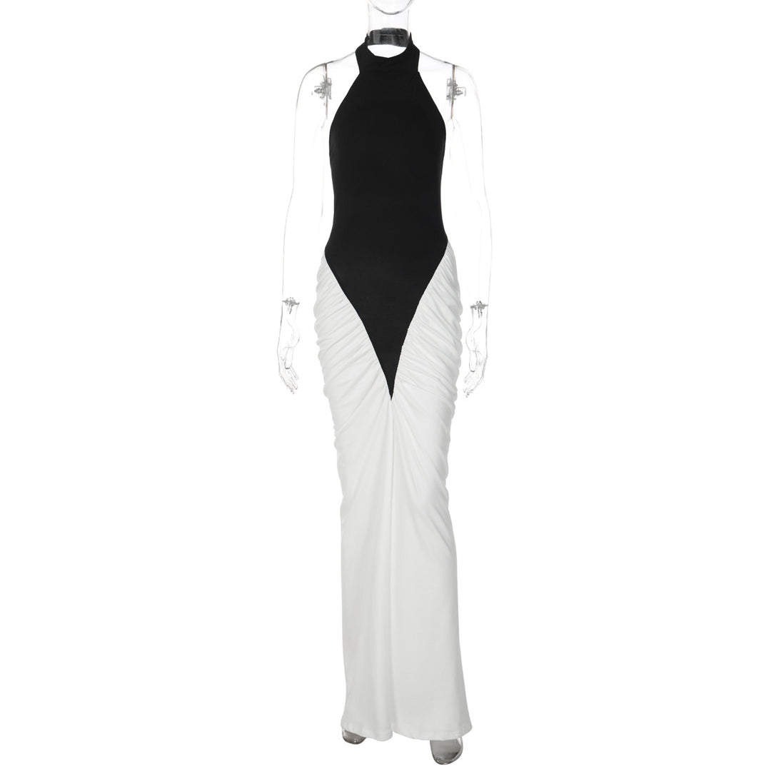 Damen Elegantes Kleid mit hochgeschlossenem Design und kunstvollen Drapierungen Drune