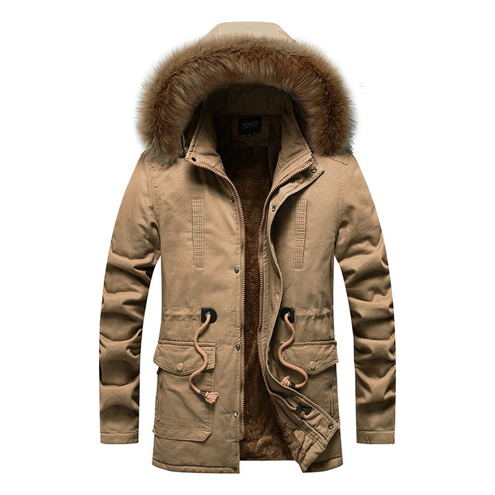 Herren Thermo-Parka mit Kunstfellkapuze und Teddyfutter Drune