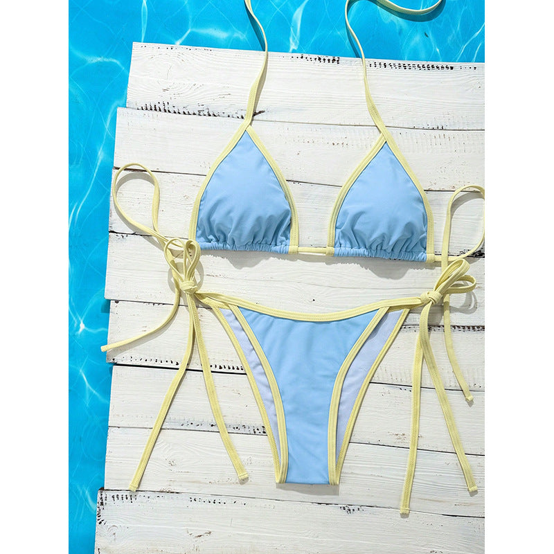 Damen Triangel-Bikini mit verstellbaren Bindungen und hohem Schnitt Drune