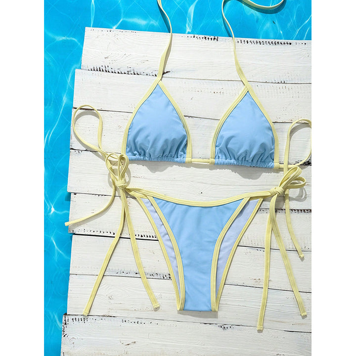 Damen Triangel-Bikini mit verstellbaren Bindungen und hohem Schnitt Drune