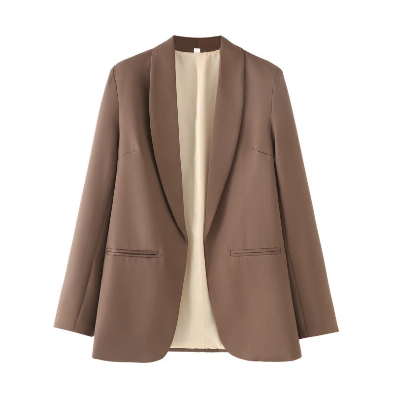 Damen eleganter Blazer mit einzigartigem Schnitt und Taschen Drune