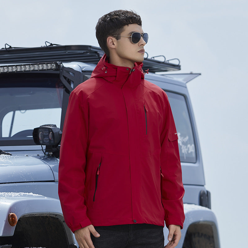 Damen technische Regen- und Freizeitjacke mit verstellbarer Kapuze und Mehrfachtaschen Drune