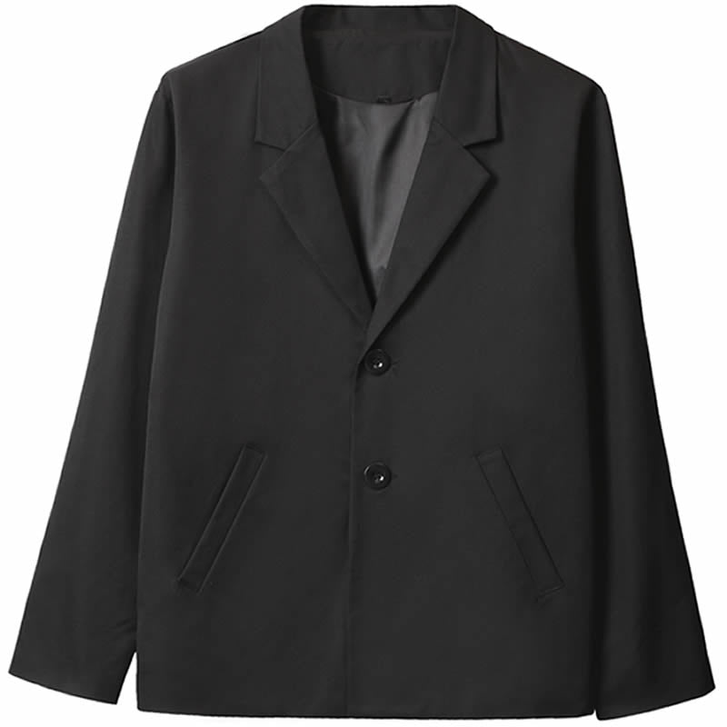 Herren Relaxed-Fit Baumwollmix Oversize-Sakko mit Zwei-Knopf-Verschluss Drune