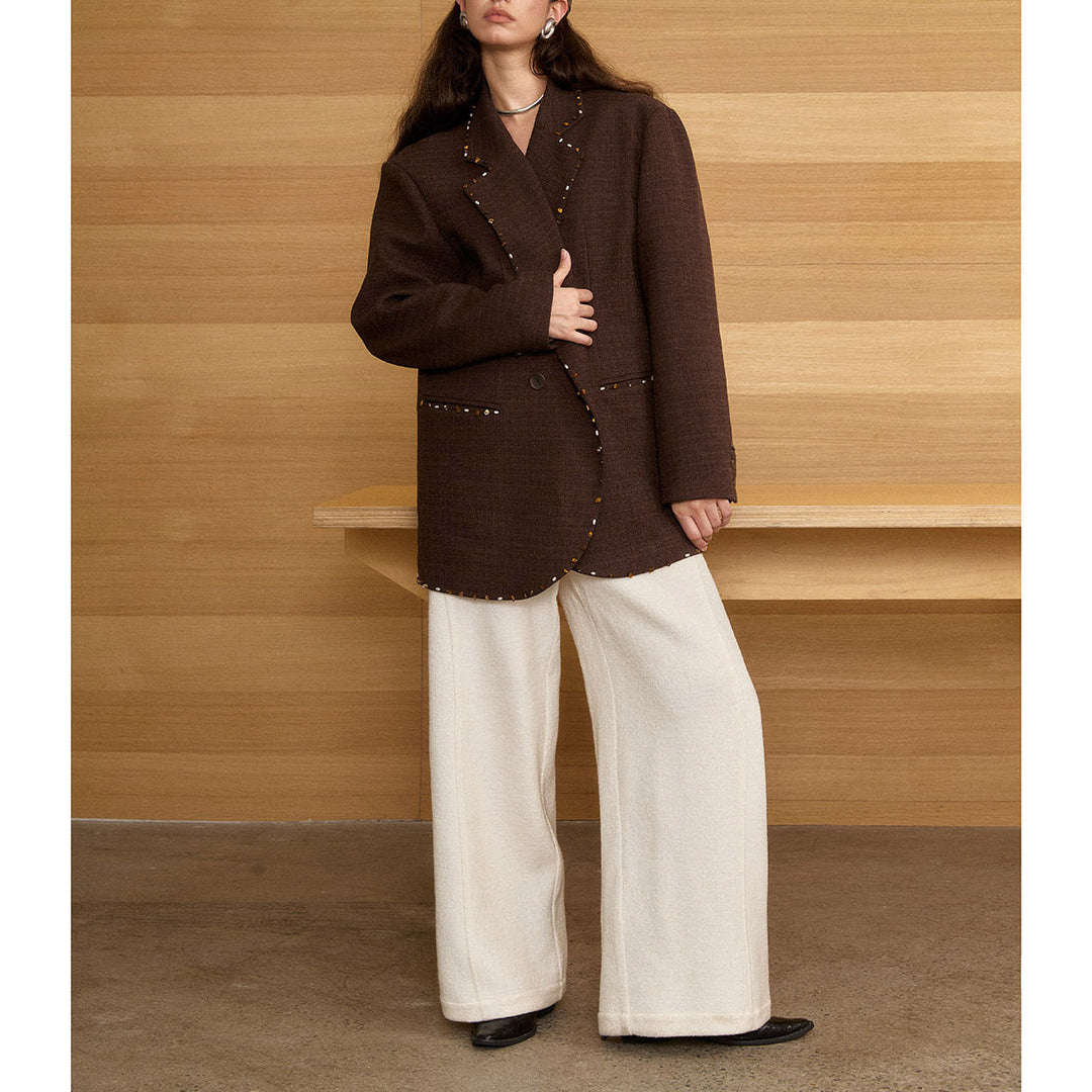 Damen Oversized Blazer mit Dekorstich Drune