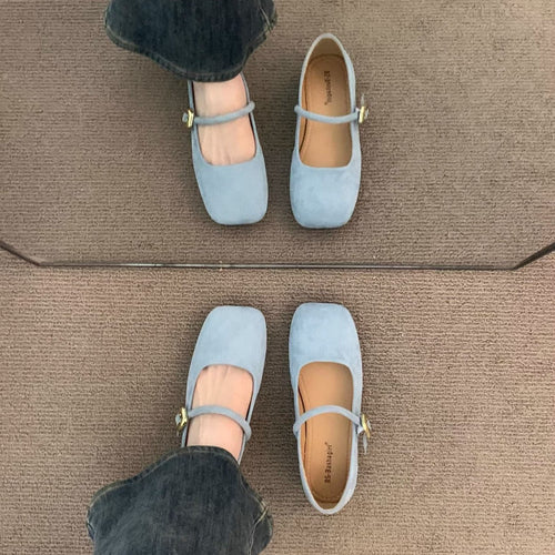 Damen elegante Mary Jane Ballerinas mit modischem Riemchen und komfortablem Fußbett Drune