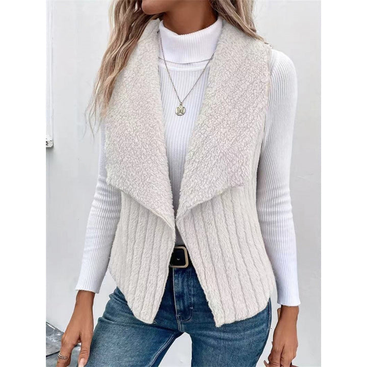 Damen Kuschelige Fleece-Weste mit asymmetrischem Kragen und lässigem Schnitt Drune
