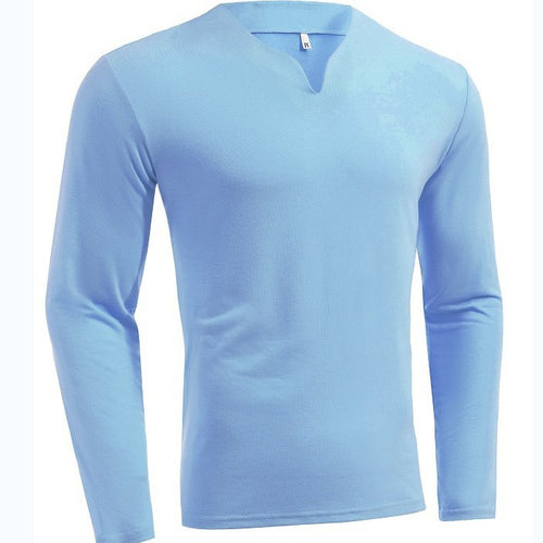 Herren nan Langarmshirt mit V-Ausschnitt Slim Fit Baumwollmix und elastischem Komfortbund Drune