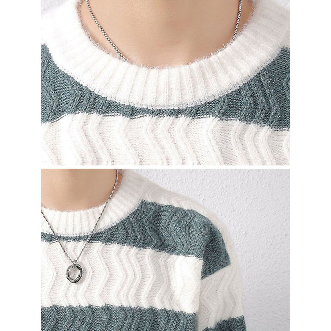 Herren Grobstrickpullover mit Wellenmuster Drune