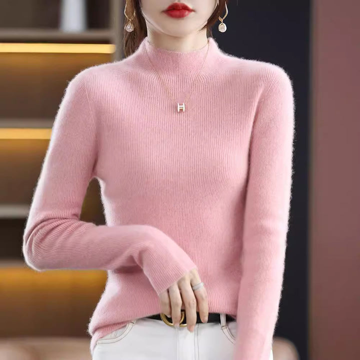 Damen Schmaler Kurzrollkragenpullover in kuscheliger Kaschmir‑Optik mit feiner Rippenstruktur Drune