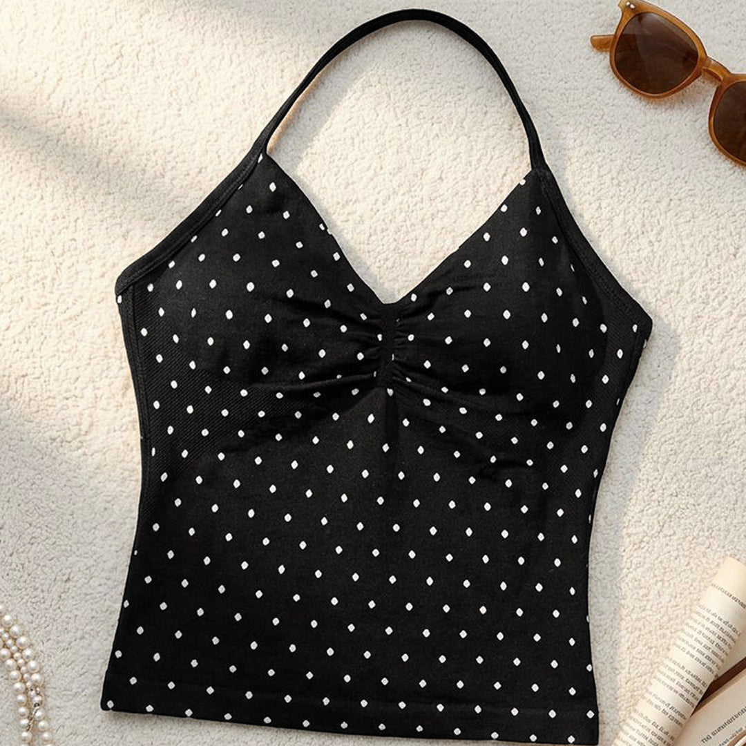 Damen Polka Dots Freizeit-Top Drune