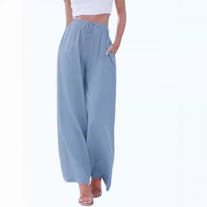 Damen Weite Palazzo-Hose mit elastischem Bund und seitlichen Taschen Drune