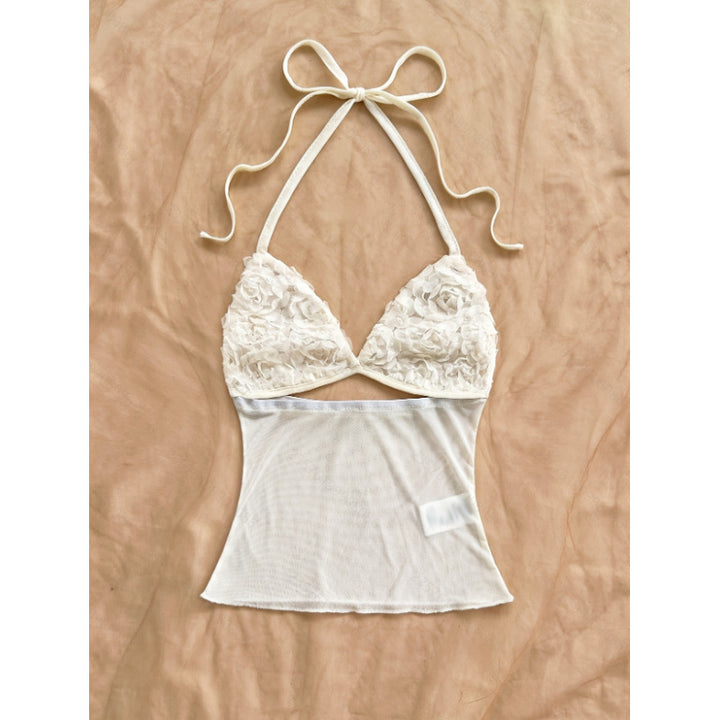 Damen Crop-Top mit Rüschendetails und leichtem Stoff Drune