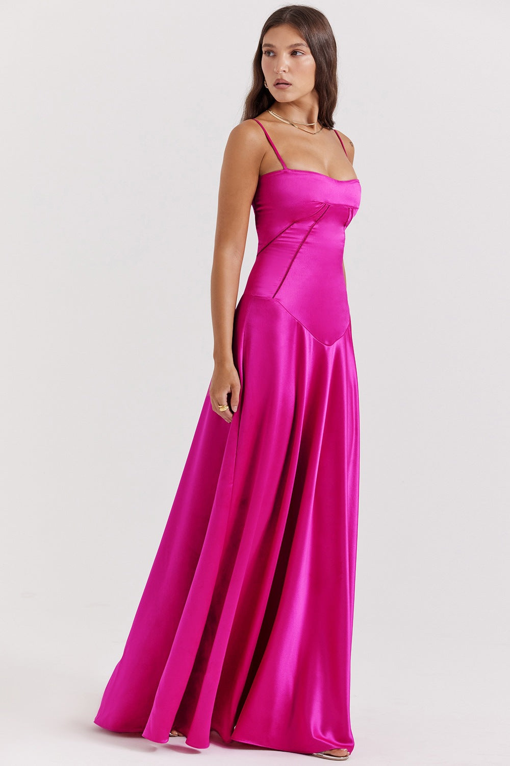 Damen Abendkleid mit figurbetontem Schnitt und elegantem Satin-Finish Drune
