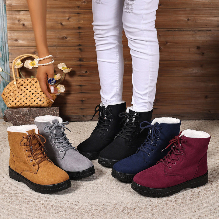 Damen Warm gefütterte Winterstiefel Drune