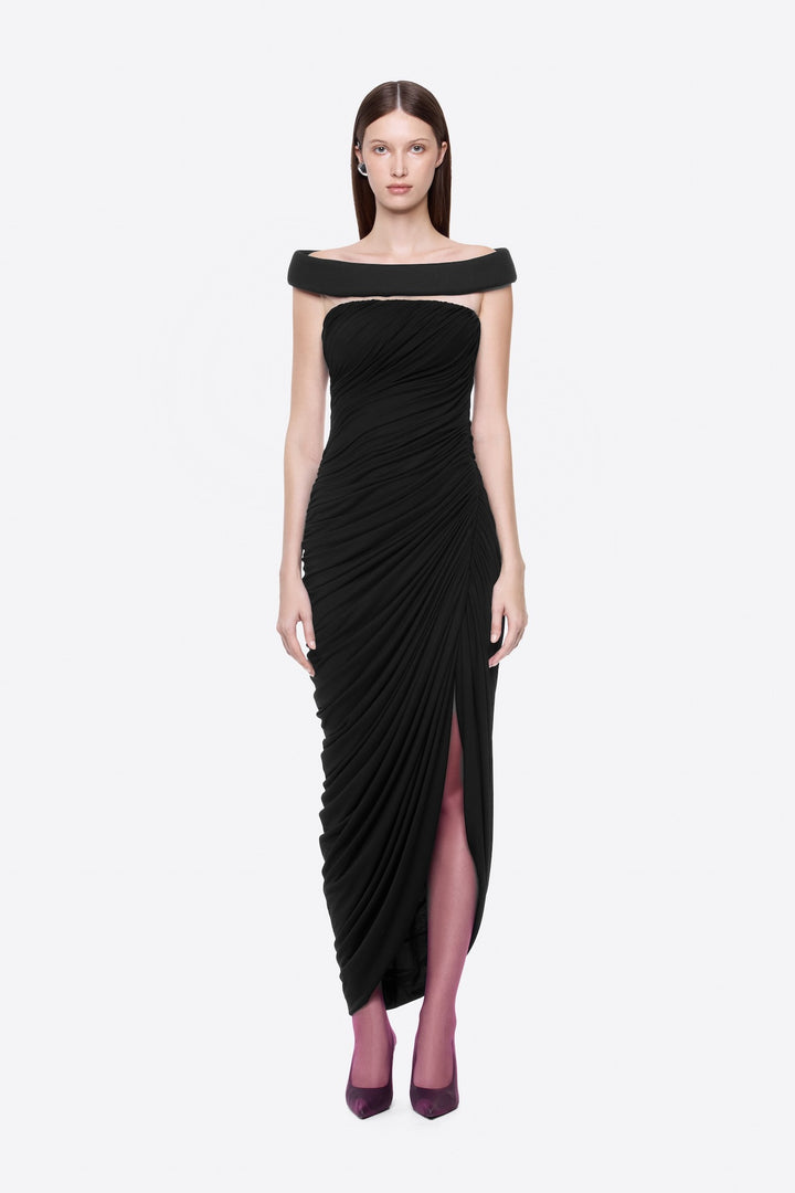 Damen Elegantes Abendkleid mit Off-Schulter-Design und raffiniertem Drapé Drune