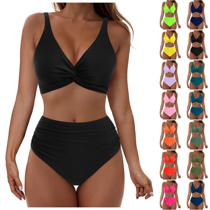 Damen Hochtailliertes Bikini-Set mit Wickel-Oberteil Drune
