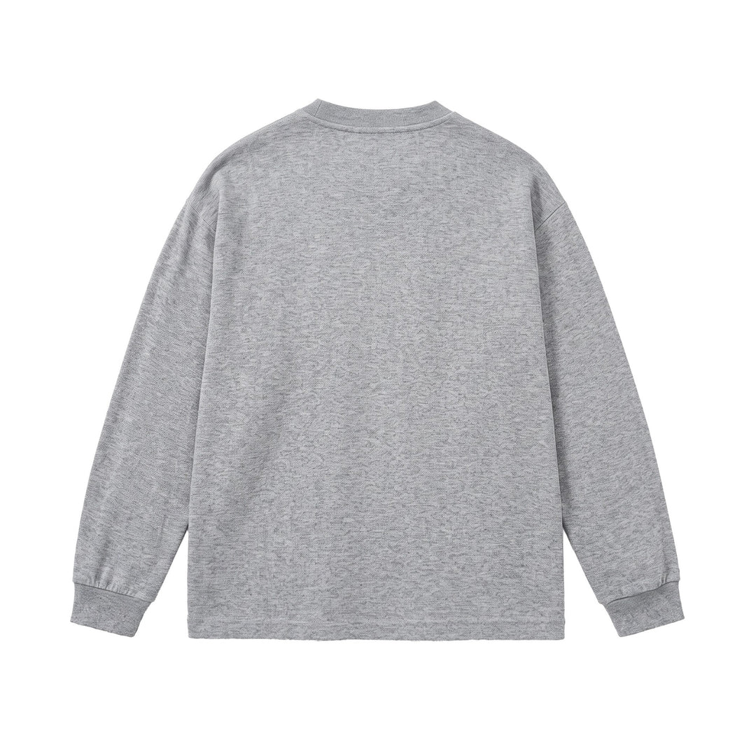 Unisex Gerippter Oversize-Pullover mit Raglanärmeln und Metalllogo Drune