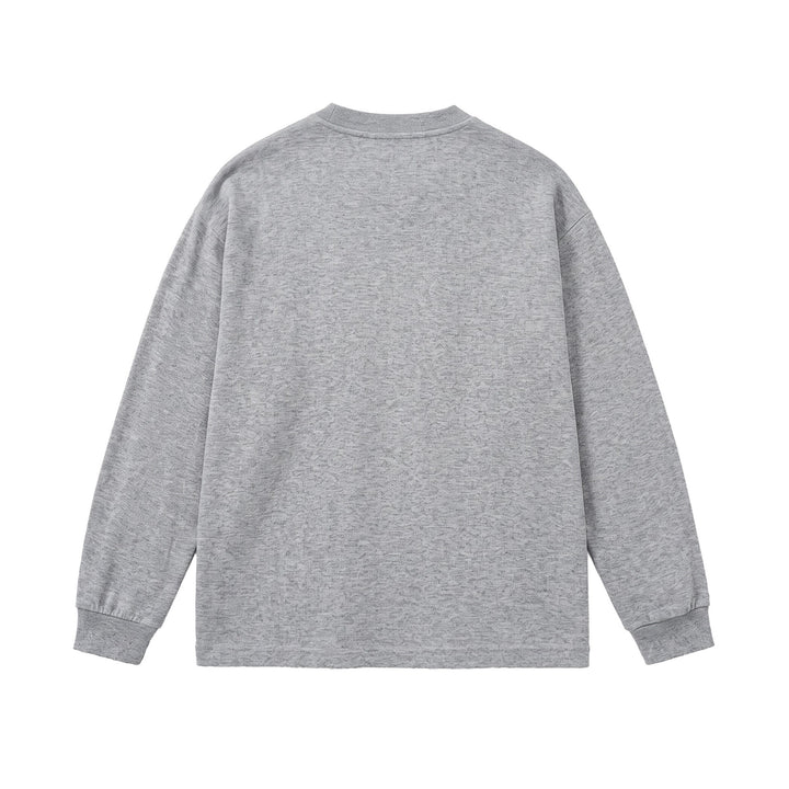 Unisex Gerippter Oversize-Pullover mit Raglanärmeln und Metalllogo Drune