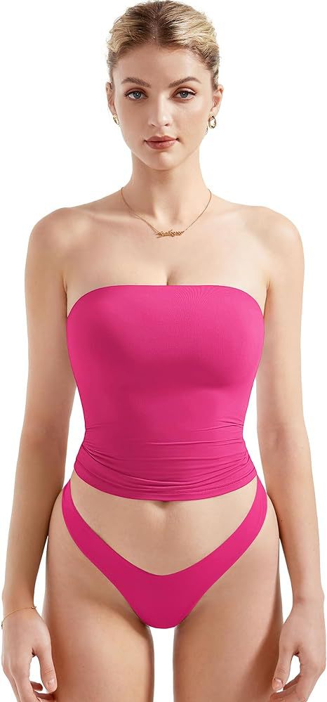 Damen Bandeau Bikini-Set mit modischem High-Waist-Schnitt Drune