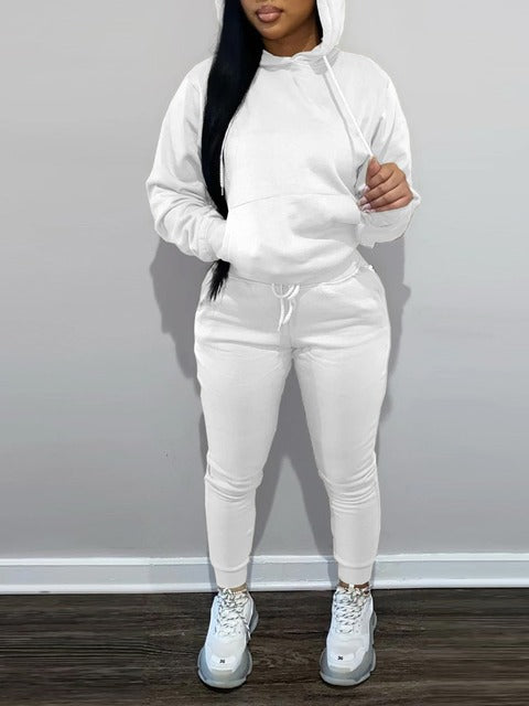 Herren nan sportliches Jogginganzug-Set mit Kapuzenpullover Kängurutasche und schmal zulaufender Jogginghose Drune