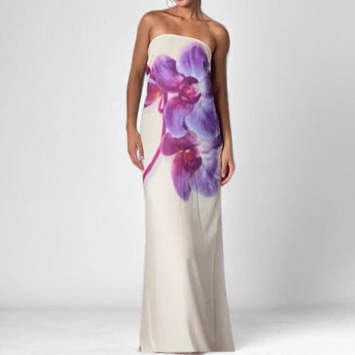 Damen Langärmliges Kleid mit raffiniertem Blumendesign Drune