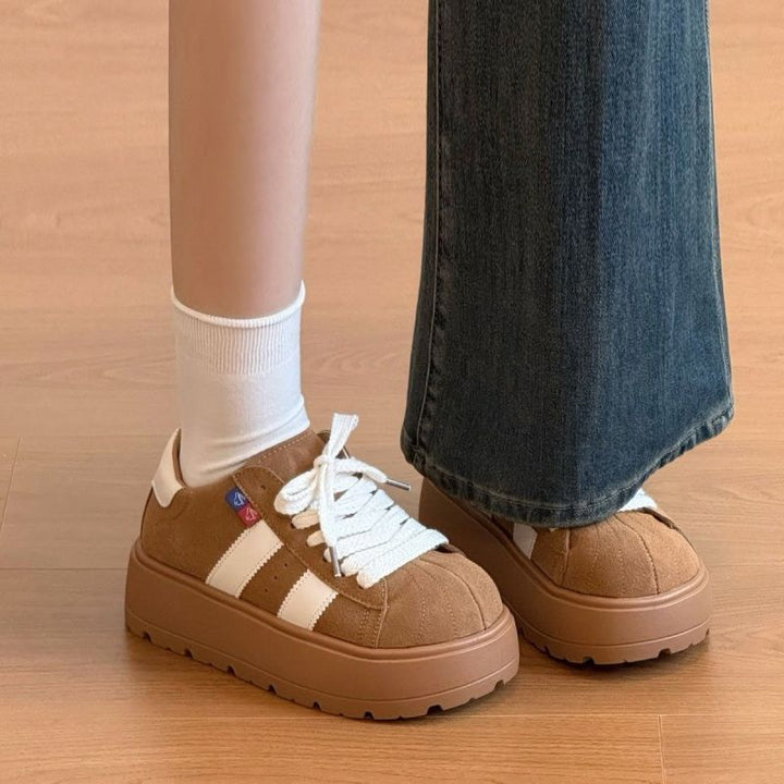Damen Sportliche Sneaker mit robustem Plateau und atmungsaktiver Sohle Drune