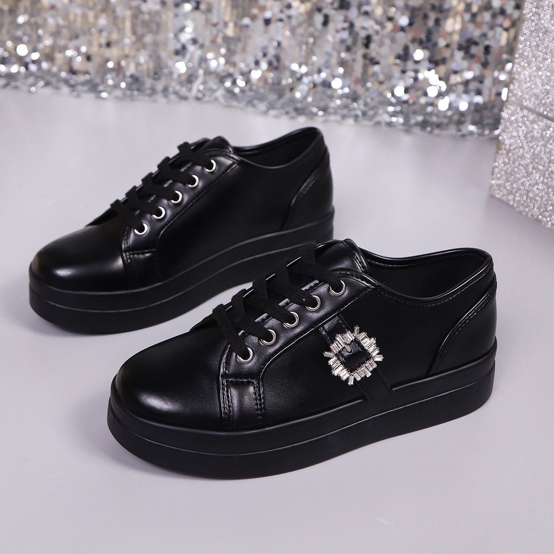 Damen  Plateau-Sneaker mit dekorativer Strass-Brosche und gepolstertem Komfortfußbett Drune