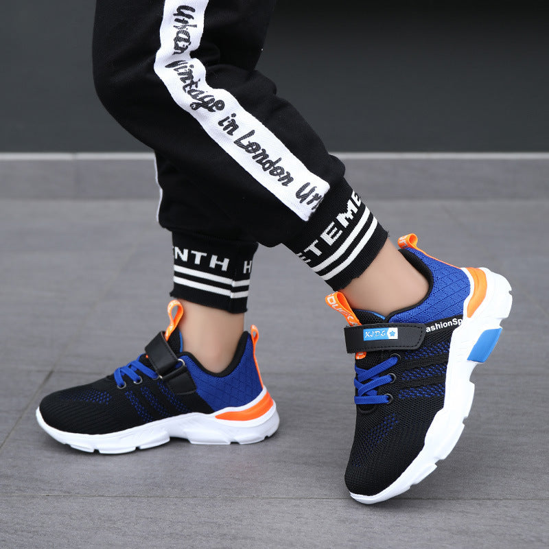 Unisex Kinder-Sneaker mit atmungsaktivem Strickschaft und Klettverschluss Drune