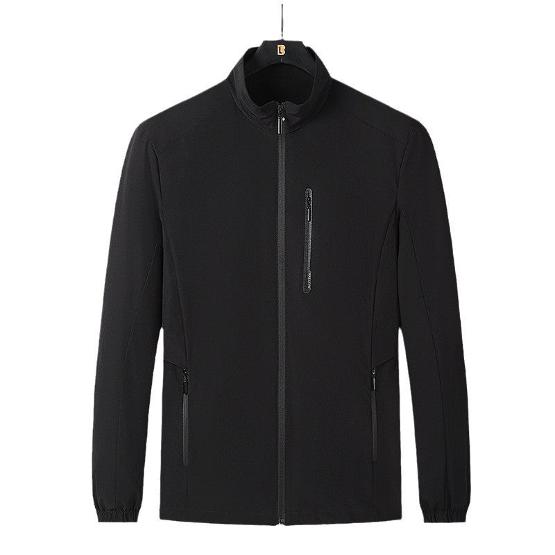 Herren Leichte Softshell-Jacke mit Stehkragen, wind- und wasserabweisender Oberfläche sowie Reißverschlusstaschen Drune
