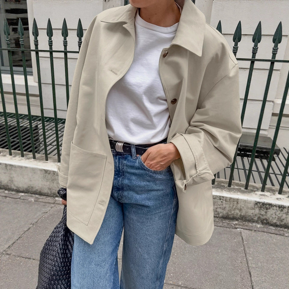 Damen Oversized Utility-Jacke Drune