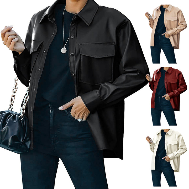 Damen elegante Blusenjacke mit Taschen und modernem Schnitt Drune