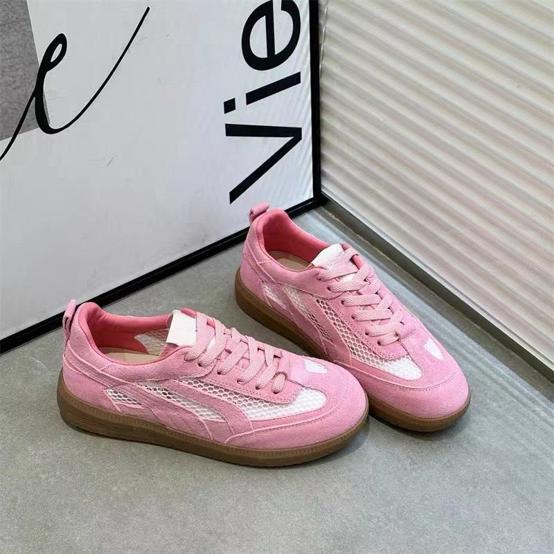 Damen Retro-Sneaker mit atmungsaktiver Oberflächenstruktur und strukturierter Sohle Drune