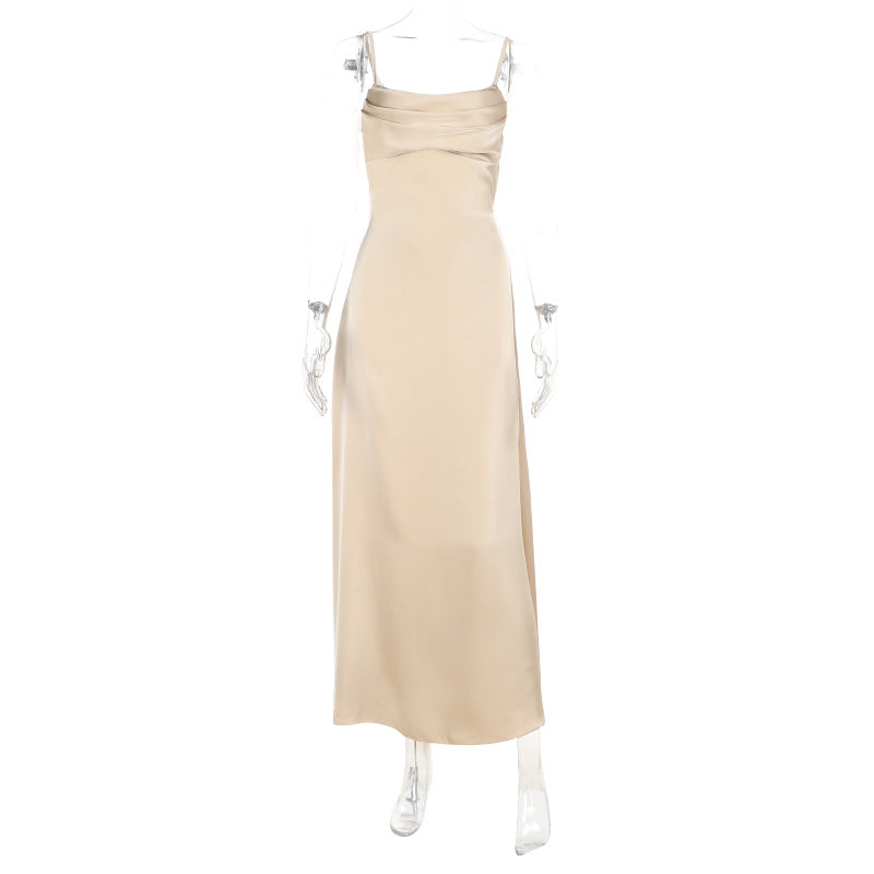 Damen Elegantes Maxikleid mit raffiniertem Cowl-Ausschnitt Drune
