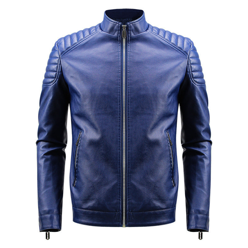 Herren Modische Kunstlederjacke mit strukturiertem Design Drune