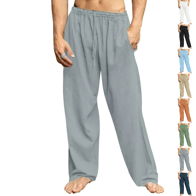 Herren nan Relaxhose mit weitem Bein elastischem Tunnelzugbund und seitlichen Eingrifftaschen Drune