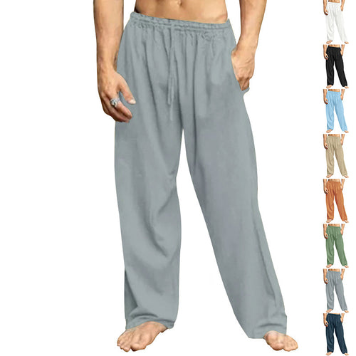 Herren nan Relaxhose mit weitem Bein elastischem Tunnelzugbund und seitlichen Eingrifftaschen Drune