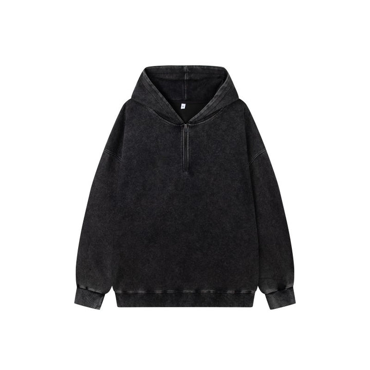 Damen Stilvolle Kapuzenpullover mit halbem Reißverschluss Drune