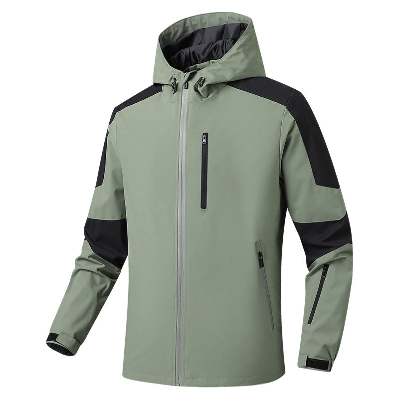 Herren Atmungsaktive Softshell‑Hardshell‑Hybridjacke mit Kapuze und wasserdichten Reißverschlusstaschen Drune